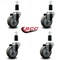 Service Caster 3.5'' Gray Poly Wheel Swivel 1-3/8'' Expanding Stem Caster Set, 4PK SCC-EX20S3514-PPUB-138-4 - alternate 4